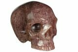 Realistic, Carved Strawberry Quartz Crystal Skull #150985-2